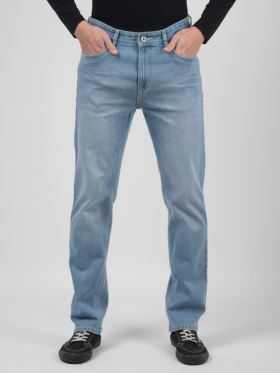 Numero Uno Men Solid Light Blue Jeans